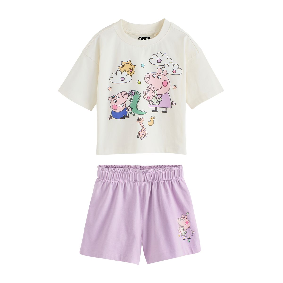 Pyjama court peppa pig violet/écru, lot de 2 multi-couleurs, NEXT