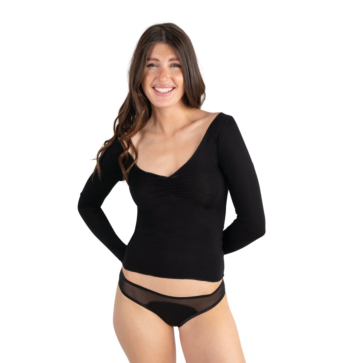 Top manches longues ANDREA noir, PASSIONATA