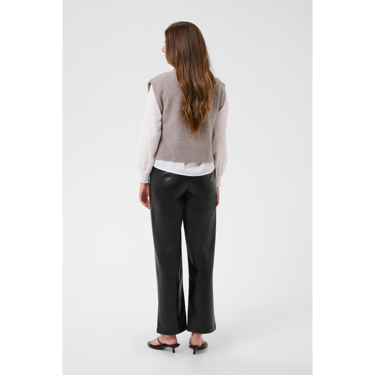 Manteau tricoté beige fungi melange, CREAM