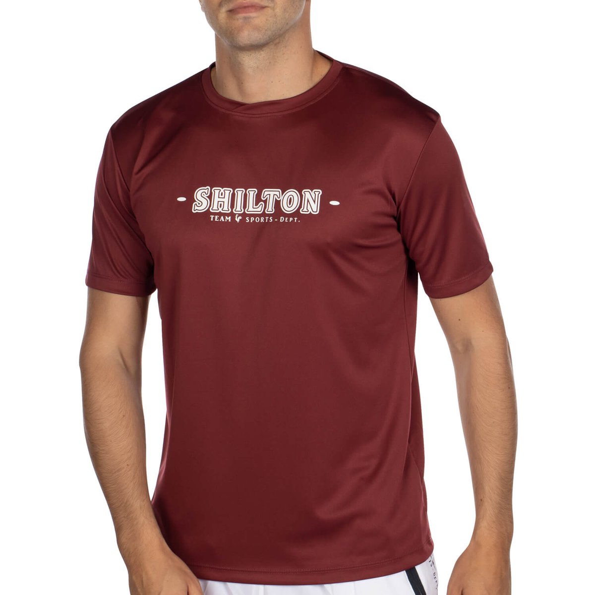 T-shirt de sport col rond bordeaux, SHILTON