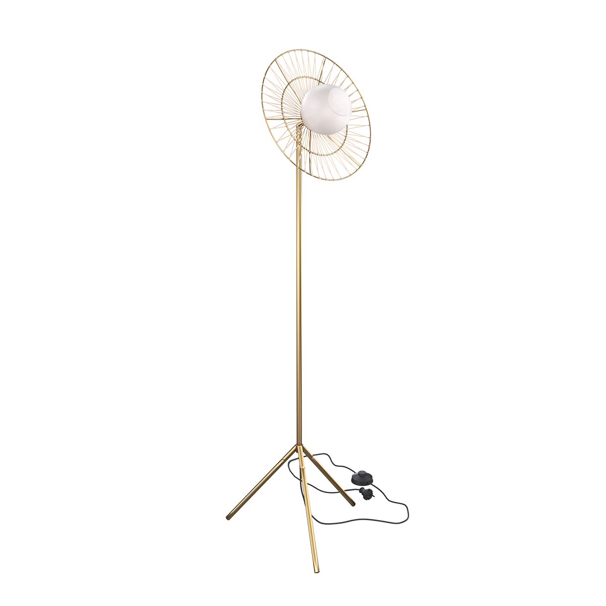 Lampadaire en métal - BANDIA doré, MAISON PAVANE