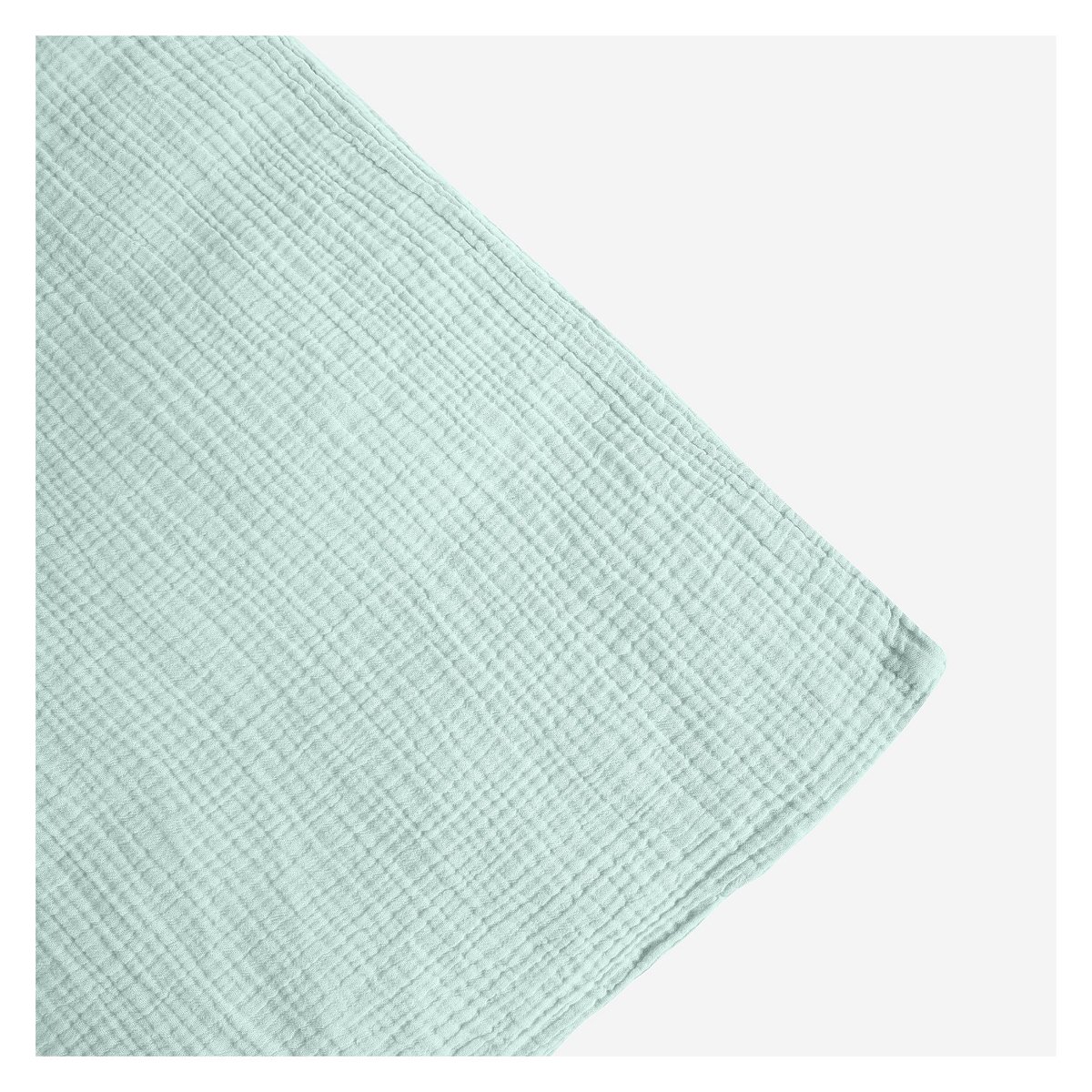 Housse de couette en double gaze de coton ARIELLE vert clair, HABITAT