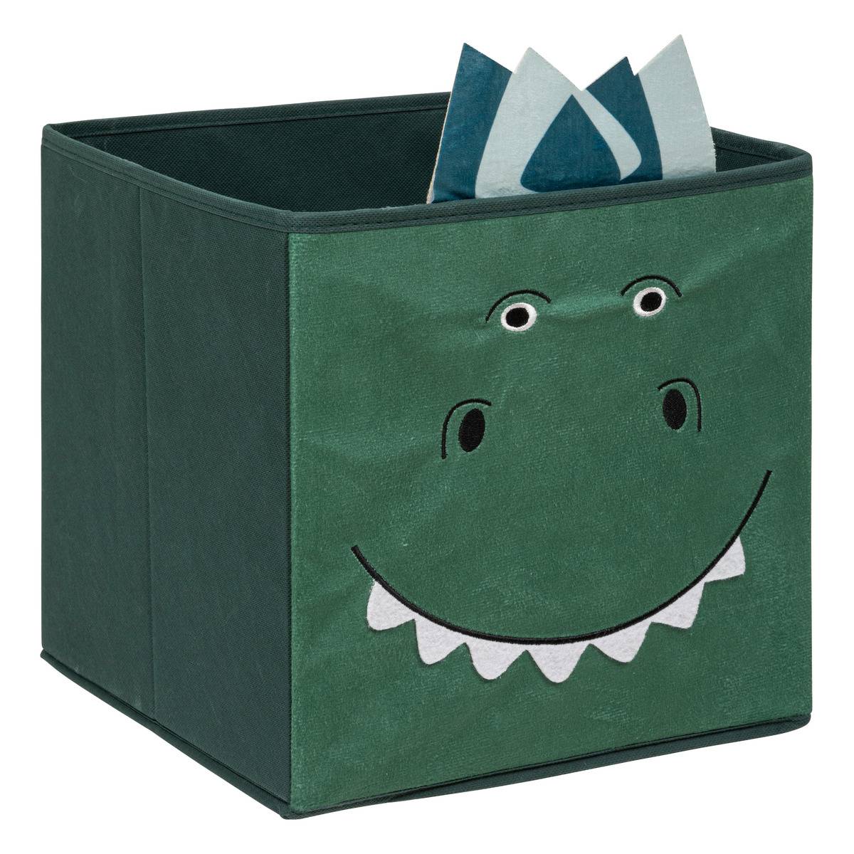 Panier de rangement enfant imprimé vert foncé, ATMOSPHERA