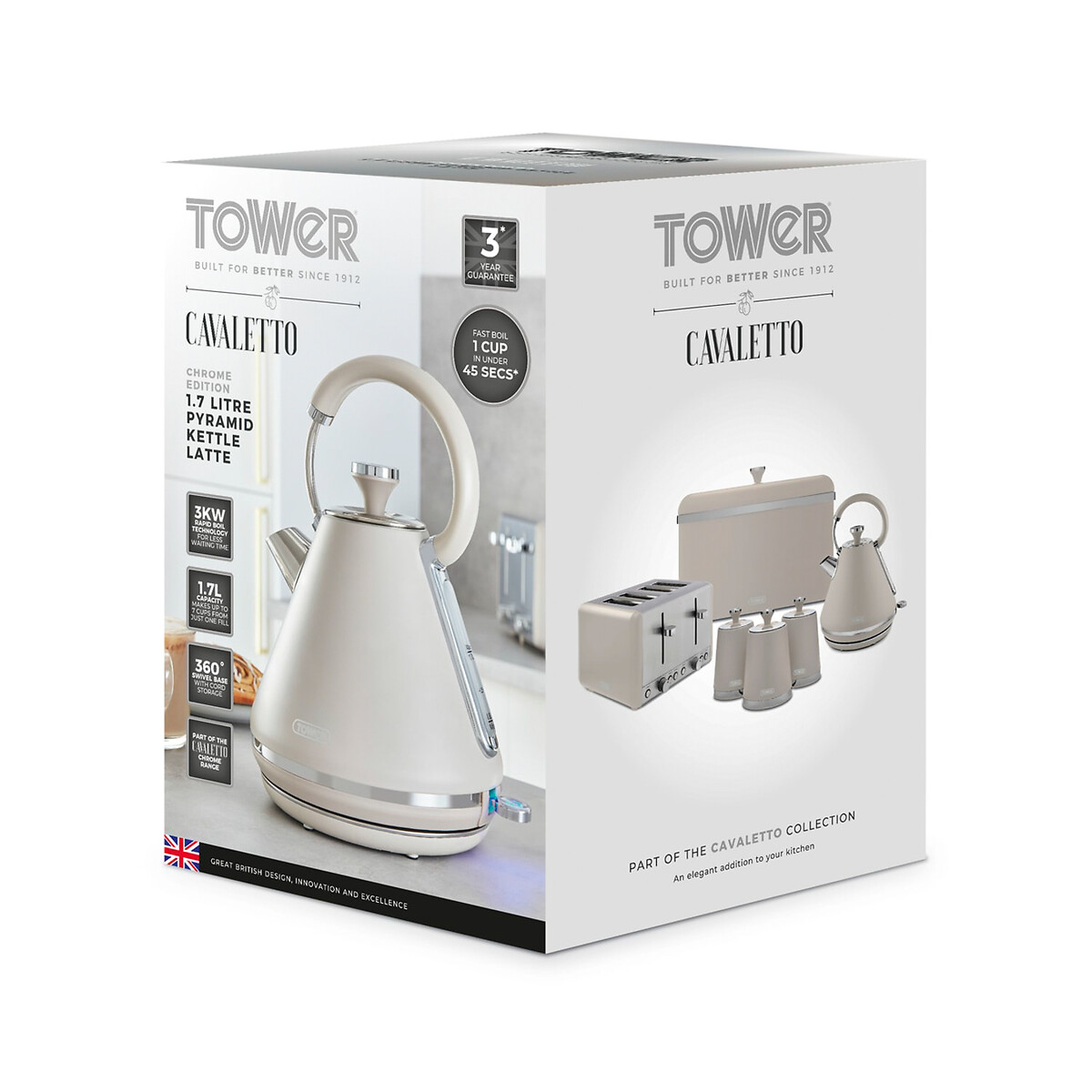 Cavaletto 1.7L Pyramid Kettle - T10044 café latte, TOWER
