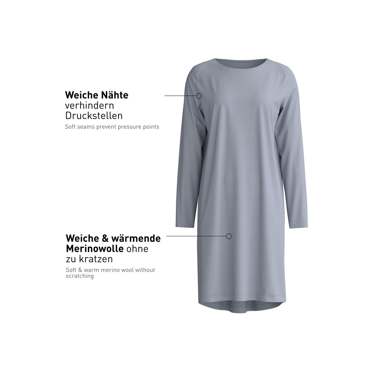 manches longues Lyocell DEEPSLEEPWEAR WARMING passat grey, CALIDA