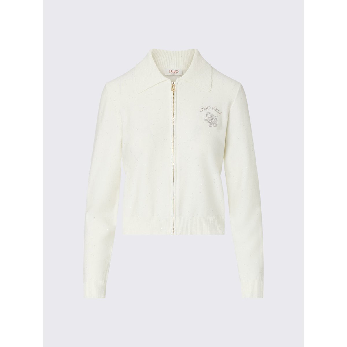 Cardigan avec micro paillettes blanc laine, LIU JO