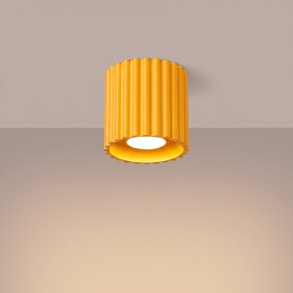 Plafonnier Aluminium Jaune GU10 1 AURA jaune, EDEN