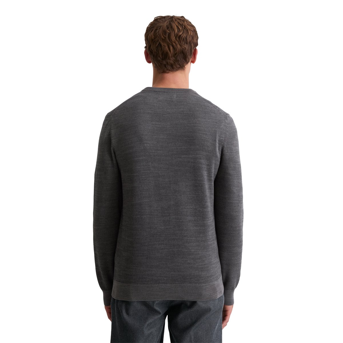 Pull-over regular avec une structure finement piquée gris, MARC O'POLO
