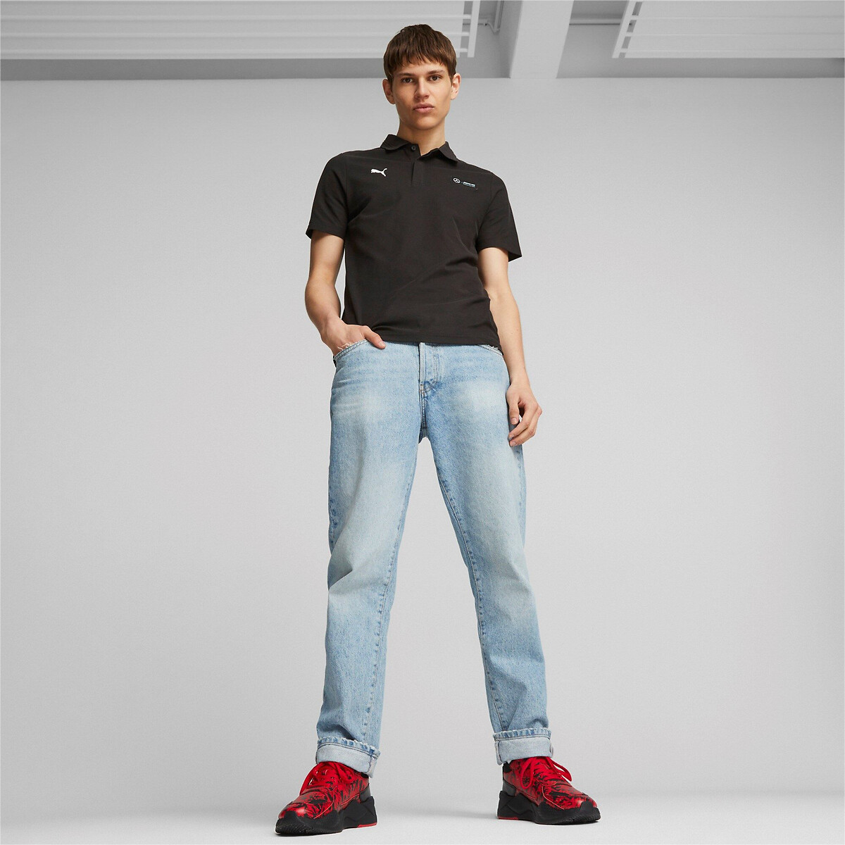 Polo manches courtes Motorsport Mercedes noir, PUMA
