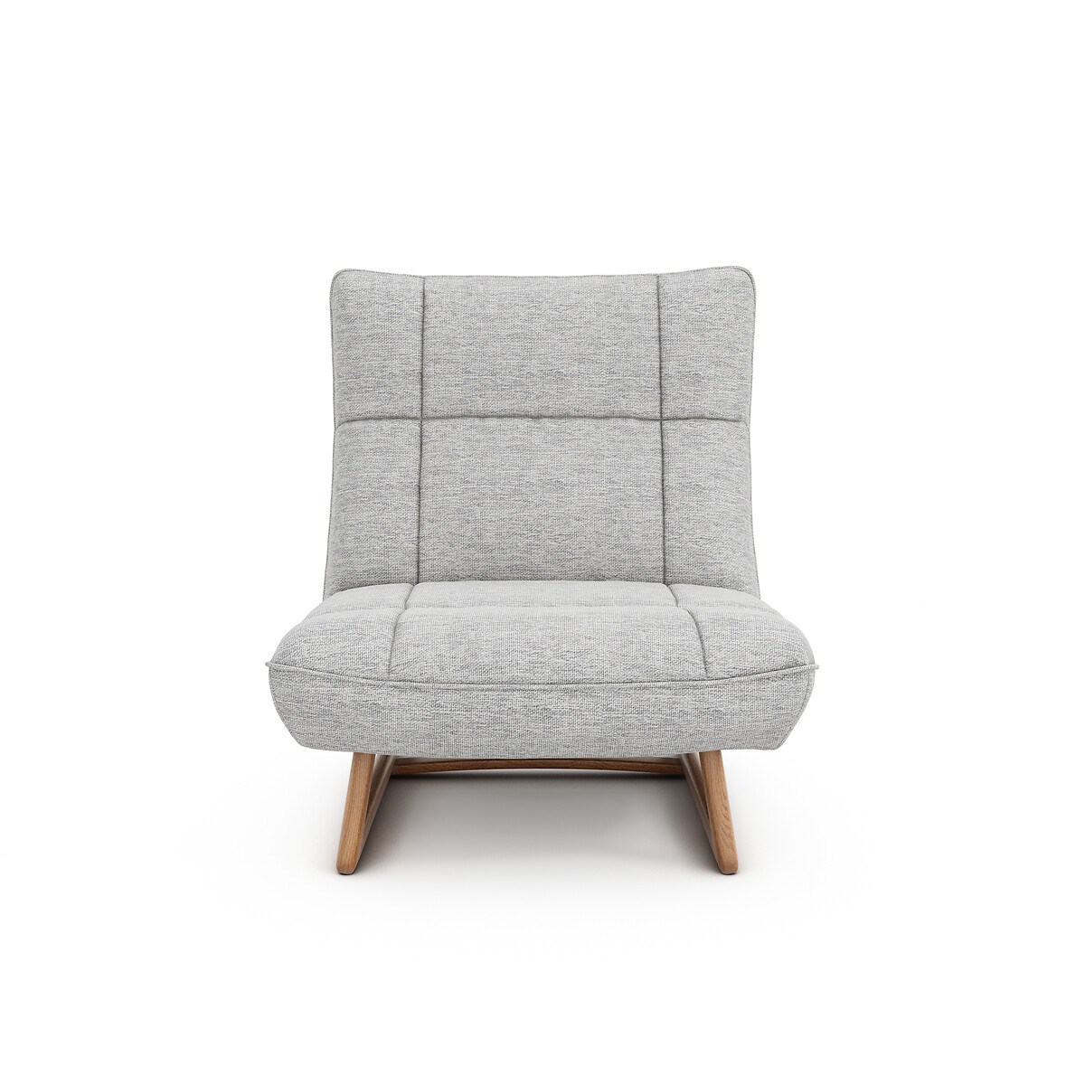 Fauteuil version chêne et tissu chiné, Lafar gris, AM.PM