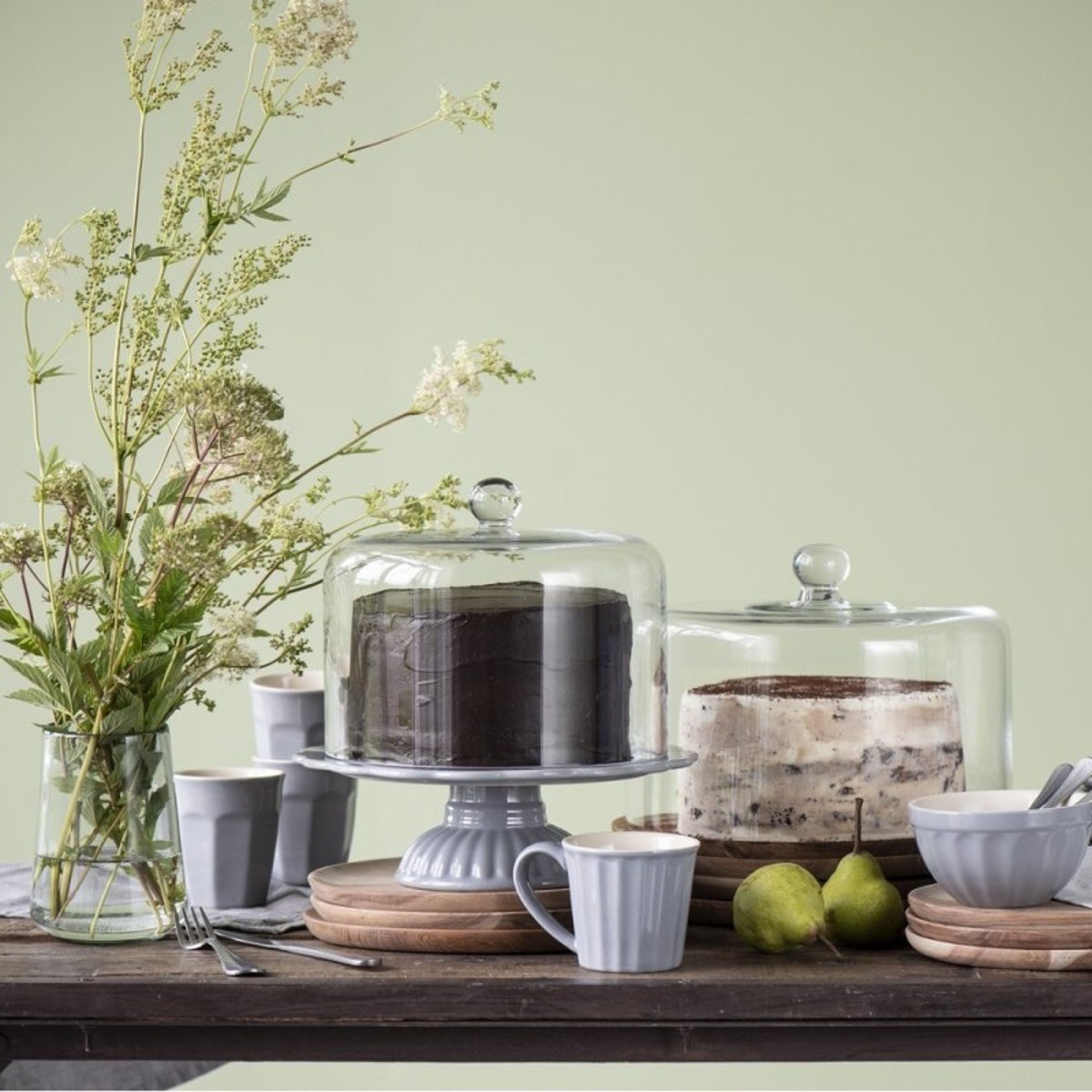 Tasse gobelet grès côtelé MYNTE gris, IB LAURSEN
