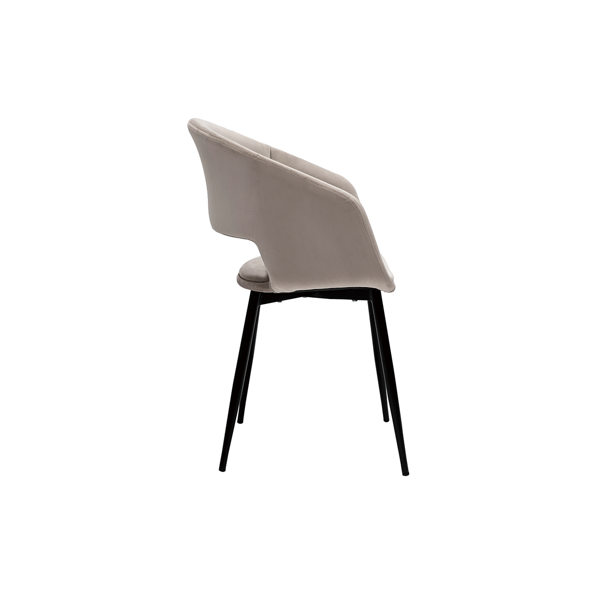 Chaise design en velours pieds métal PRISMA taupe, MILIBOO