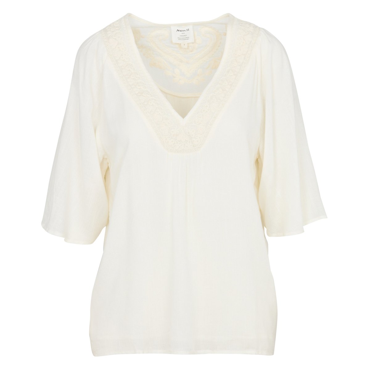 Blouse brodée à manches 3/4 DEBORAH creme, Maison 123