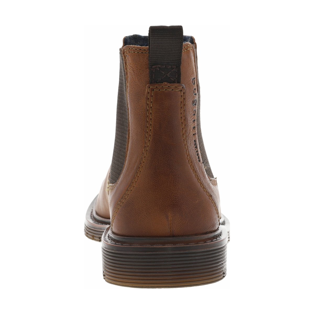 Boots cuir talon décroché bas marron, BUGATTI