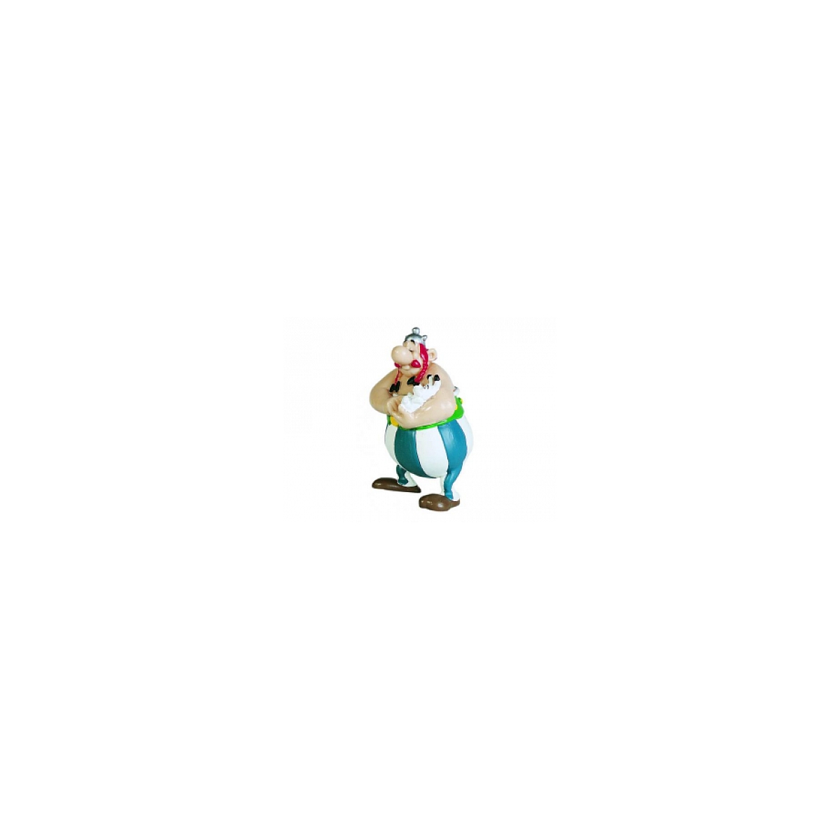 Figurine- Obelix Tenant Idefix couleur unique, PLASTOY