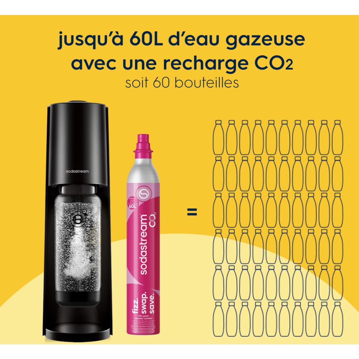 Machine à soda CLASSIC Noire couleur unique, SODASTREAM