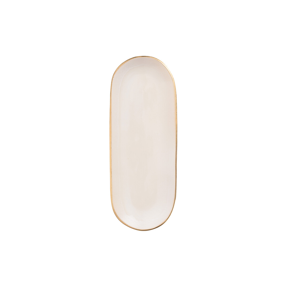 Travessa 30 cm EDGE, NOSSE CERAMIC bege/dourado, NOSSE CERAMIC