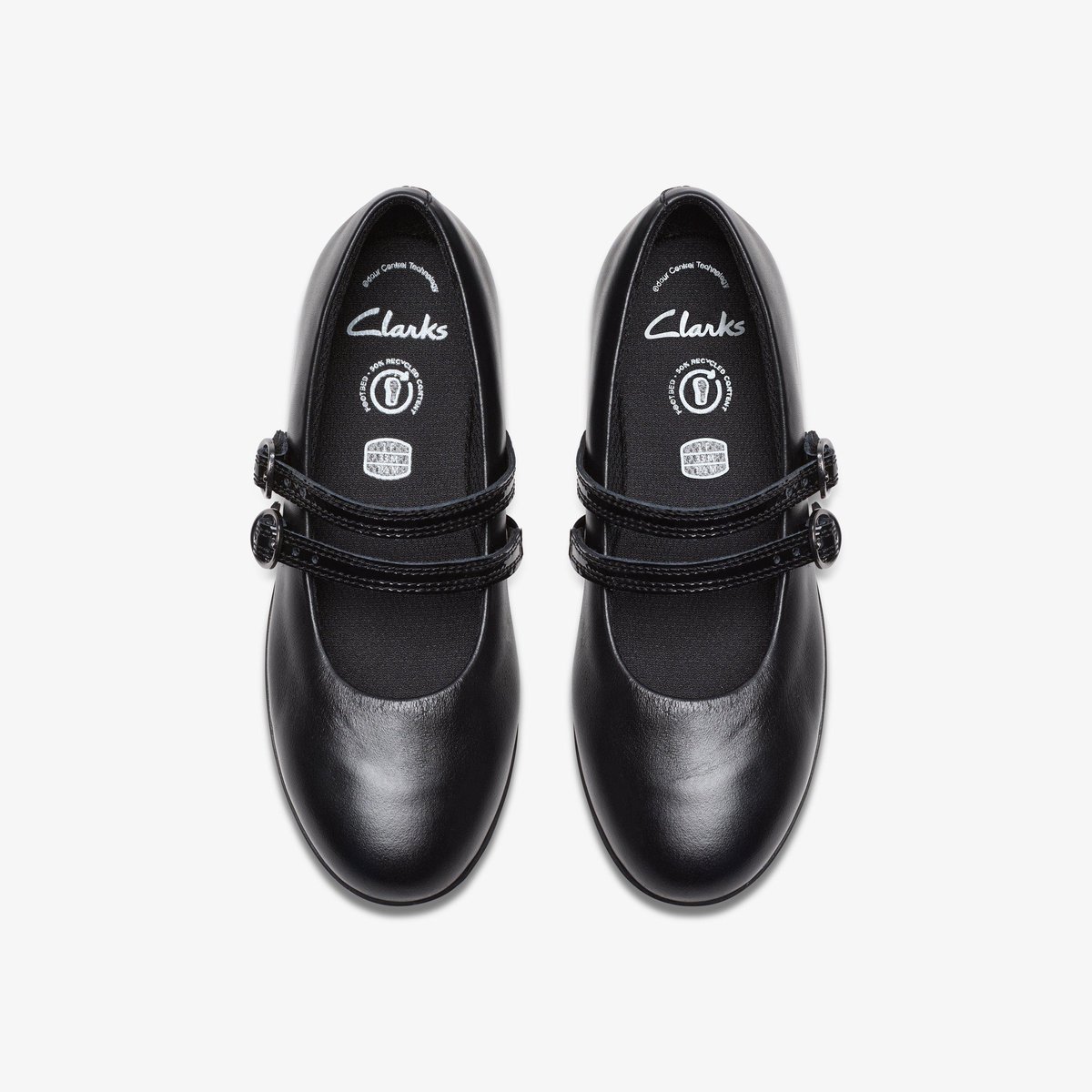 Ballerines Cuir cireux FINJA BAR O noir, CLARKS