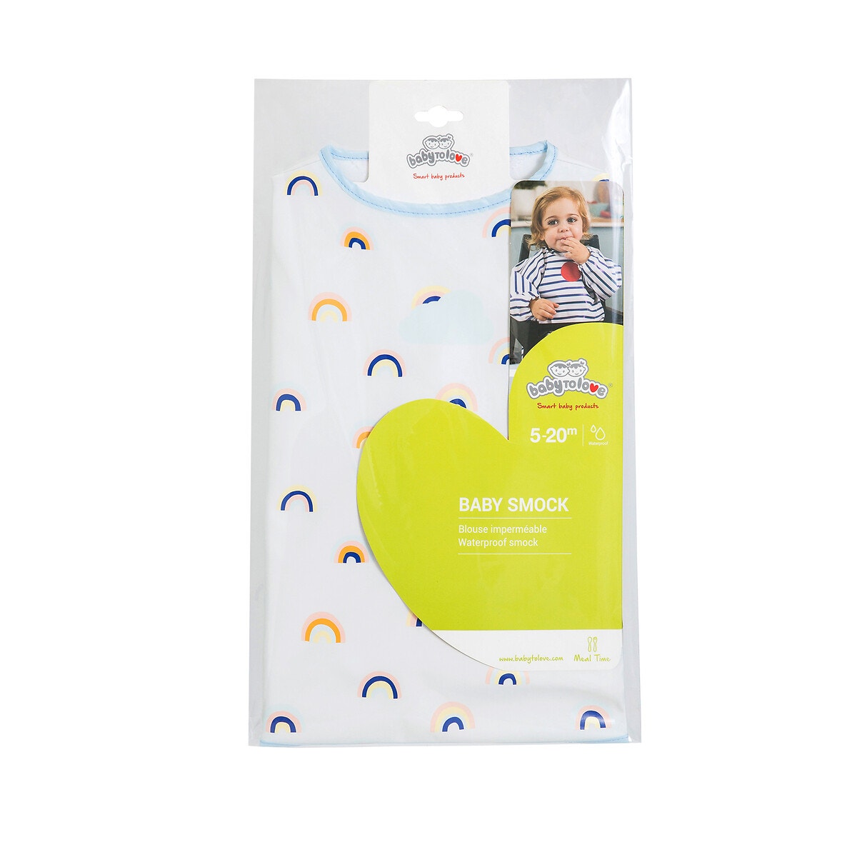 Tablier Bavoir blanc imprimé, BABY TO LOVE