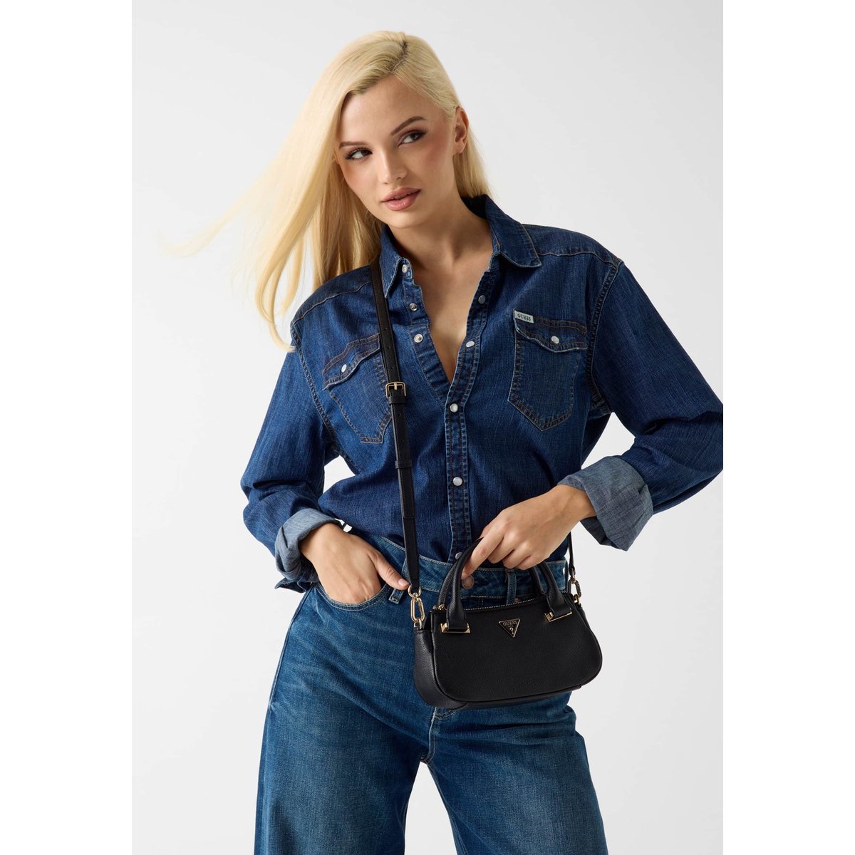 Mini Sac À Main Evie noir, GUESS