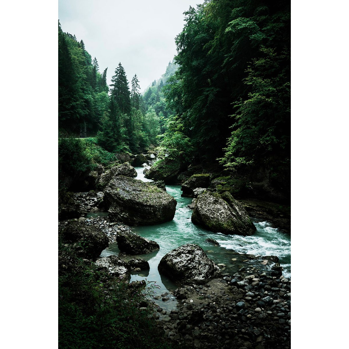 Tableau riviere en montagne tableau alu dibond, HEXOA