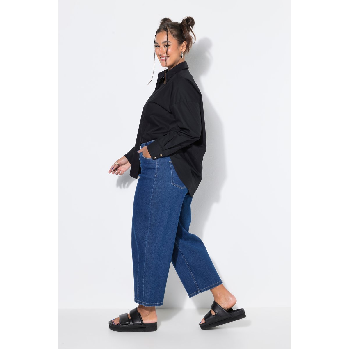 Jean Barrel 5 poches, jambe Wide Ballon bleu jean, STUDIO UNTOLD