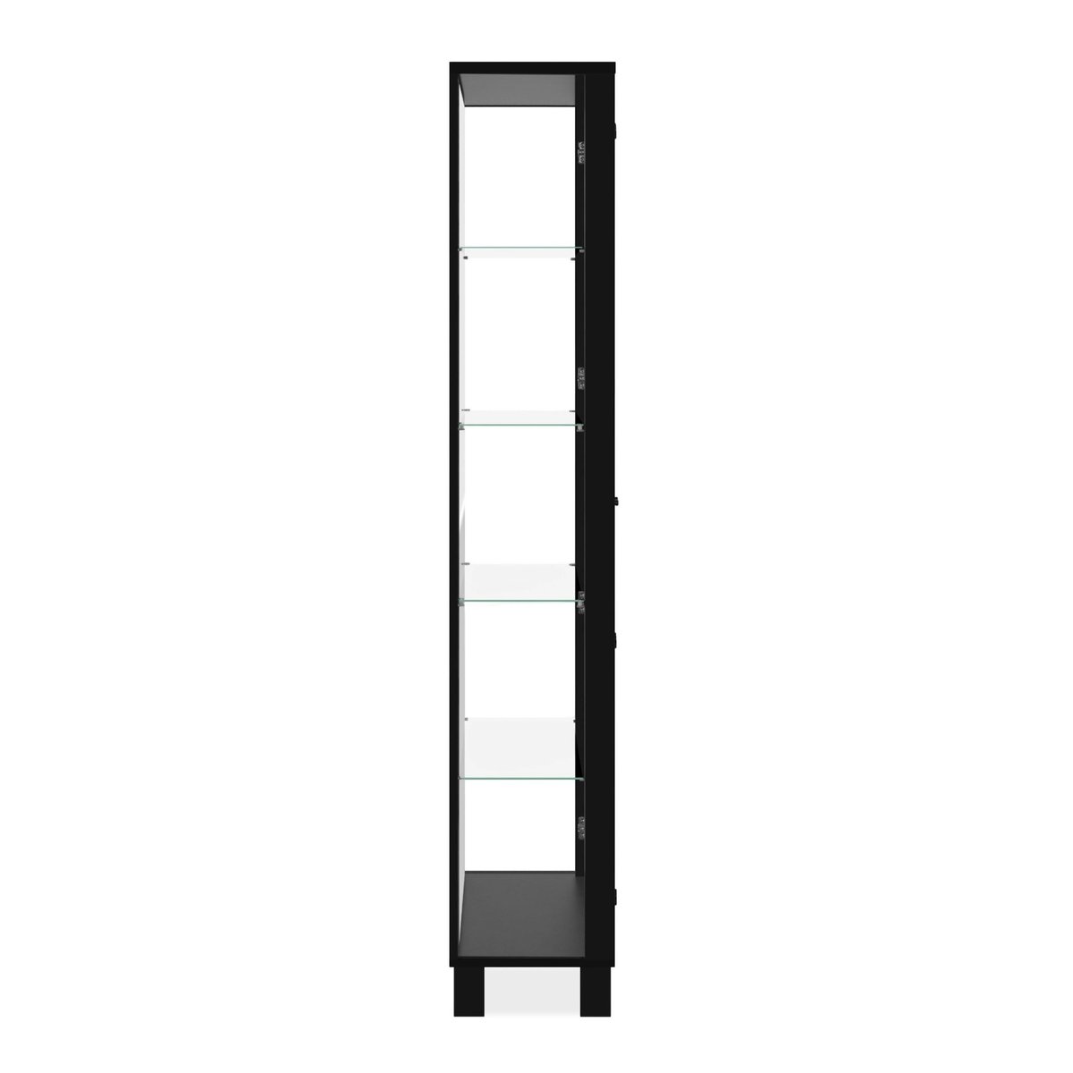 Vitrine de rangement avec miroir, 2 portes RAVEN noir, PIER IMPORT