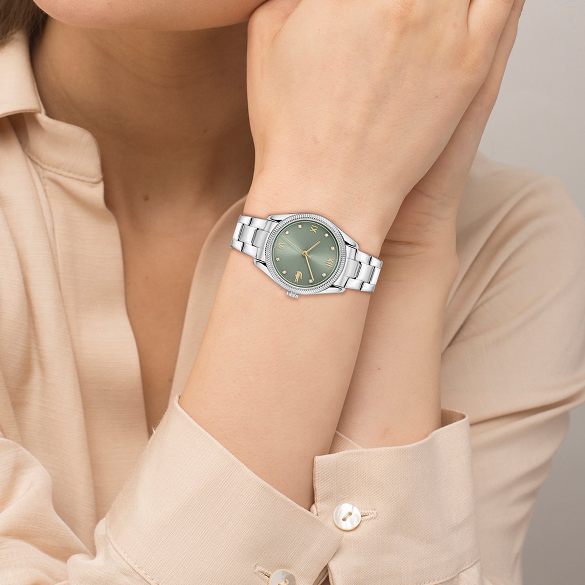 Montre Analogique LACOSTE PARISIENNE argenté vert argenté, LACOSTE