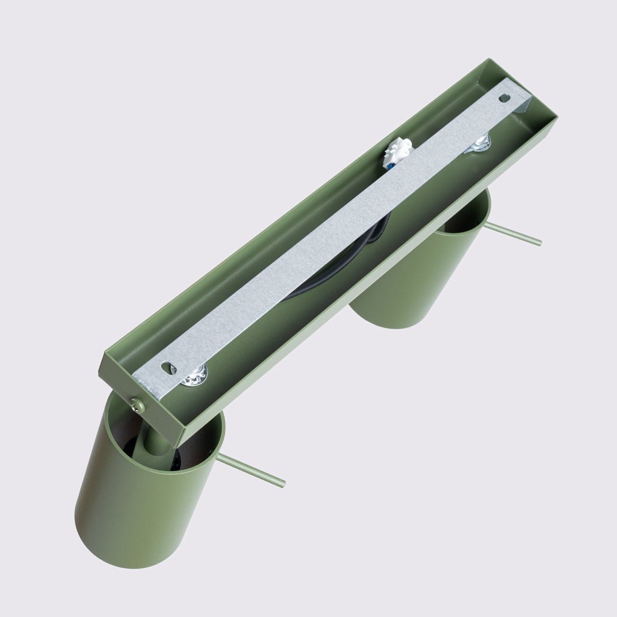 Plafonnier Acier Vert Olive GU10 2 Ring vert, EDEN