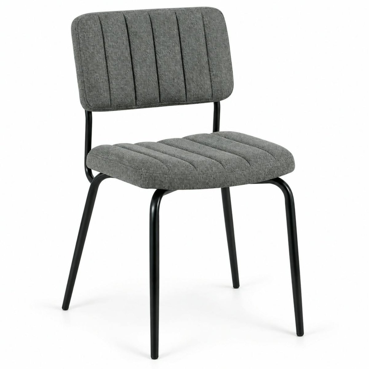Chaise en tissu design vintage (lot de 2) FAIRLIE gris, PIER IMPORT