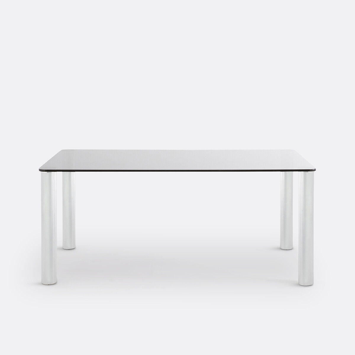 Table à manger, en acier chromé et verre trempé, 6 à 8 couverts, RAMCEL verre fumé, LA REDOUTE INTERIEURS