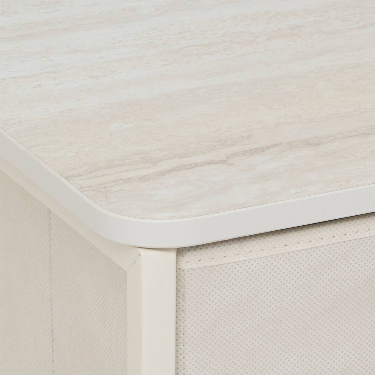 Rangement haut 5 tiroirs en acier et bois TISSA beige, 5FIVE SIMPLY SMART