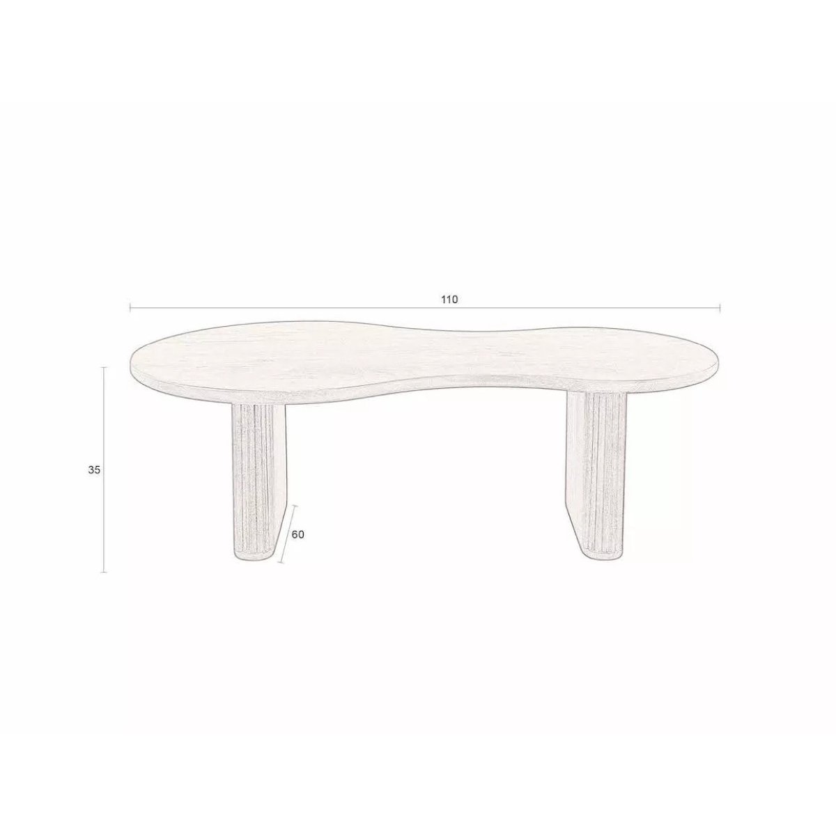 Table basse organique en bois 110x60cm- TILON bois foncé, DUTCHBONE