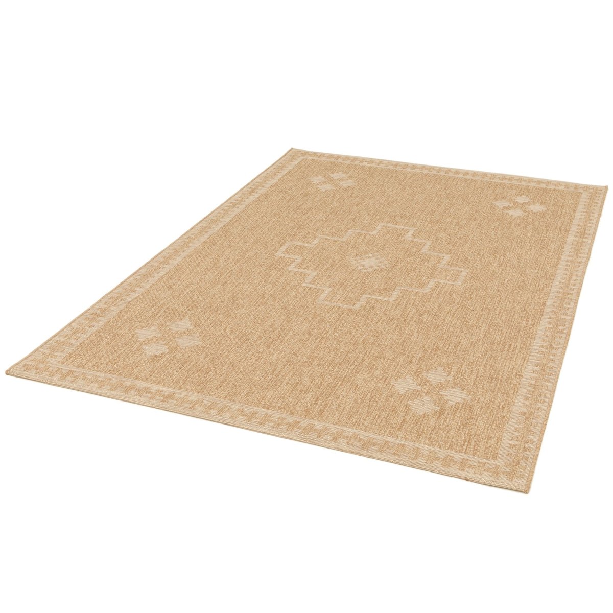 Tapis design aspect jute intérieur extérieur ARID beige sable, AFK LIVING