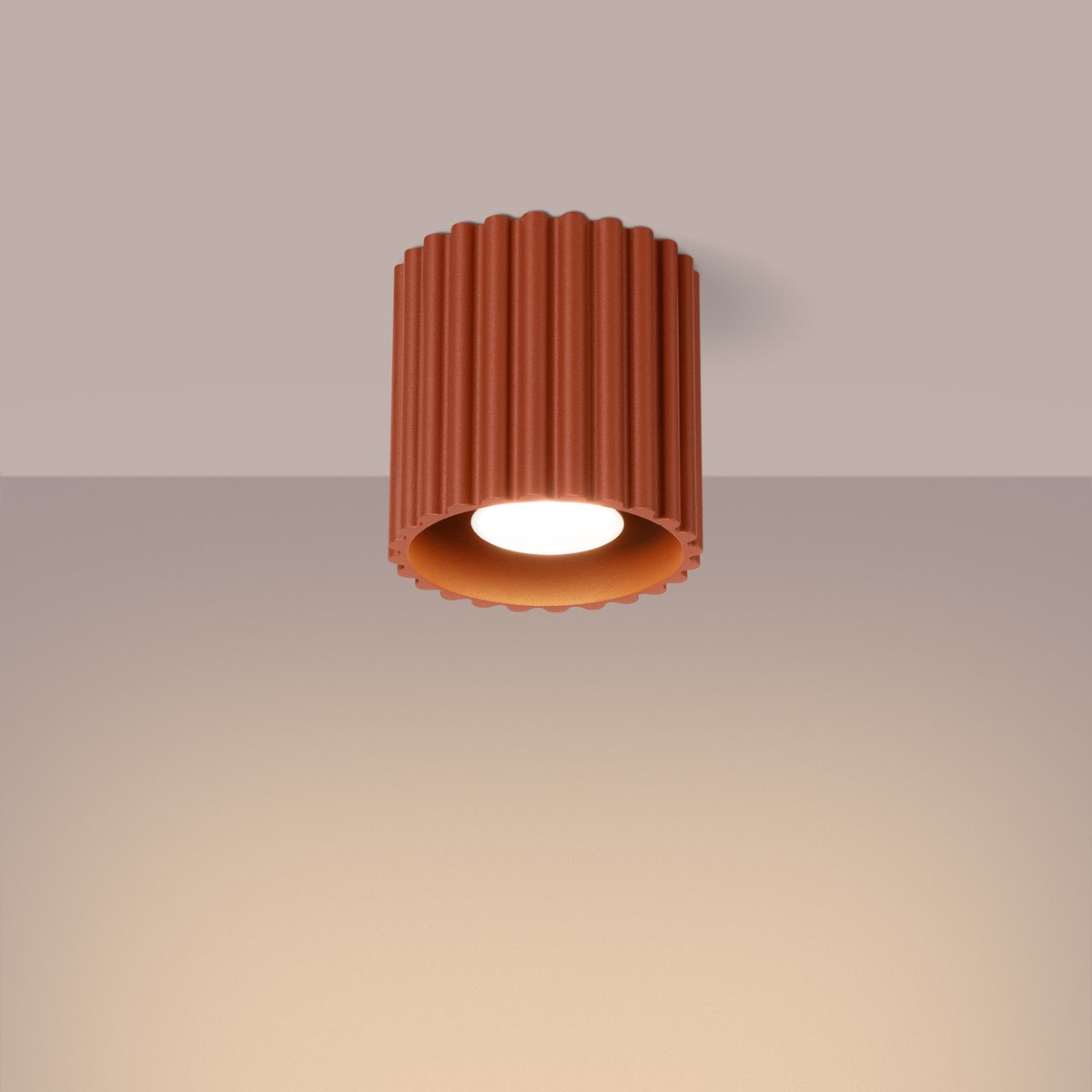 Plafonnier Aluminium Ocre Rouge GU10 1 Aura rouge, EDEN