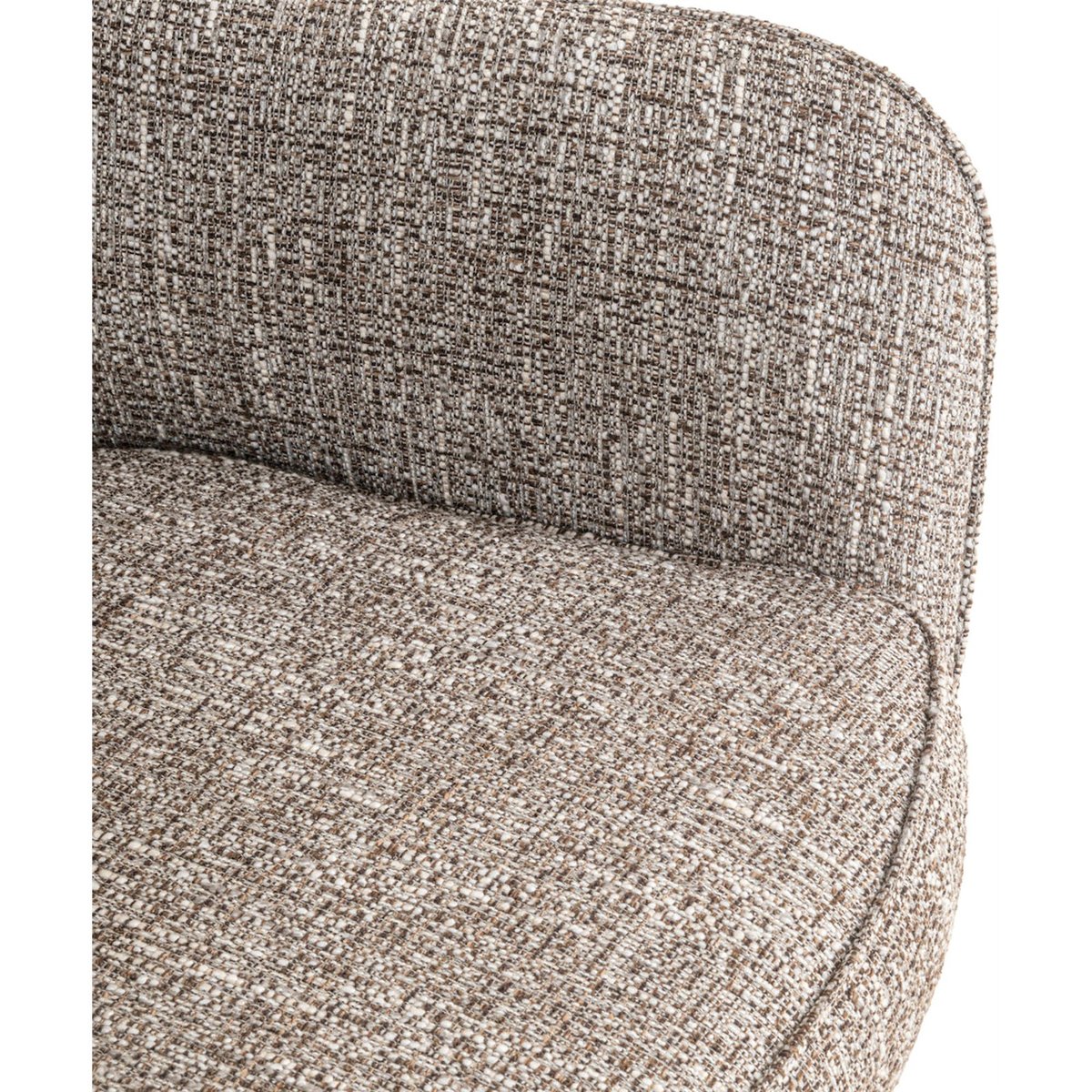 Chaise pivotante en tissu avec accoudoirs tweed terre chaleureux, RECOLLECTION
