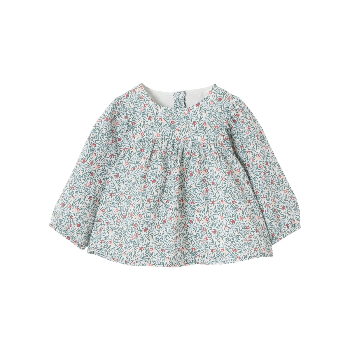 Ensemble blouse et salopette velours bébé bleu céleste, VERTBAUDET