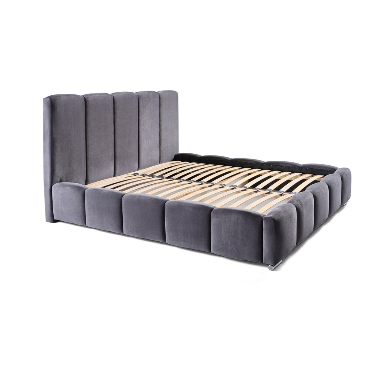 Lit coffre - TORREON gris foncé, BEST MOBILIER