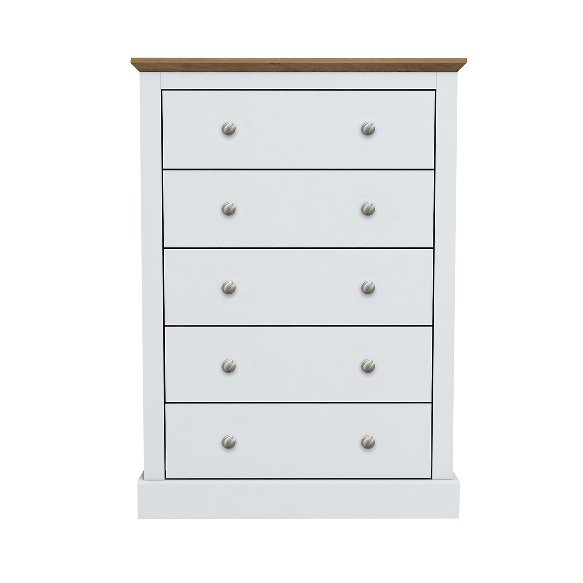 Traditional 5 Drawer Chest white, SO'HOME