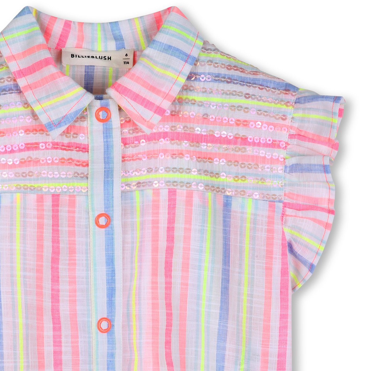 Chemise rayée manches volantées multico, BILLIEBLUSH