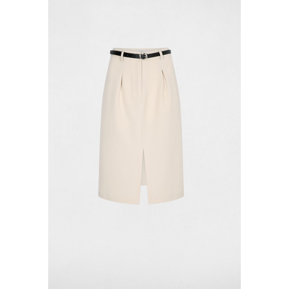 Jupe crayon taille haute beige, MORGAN