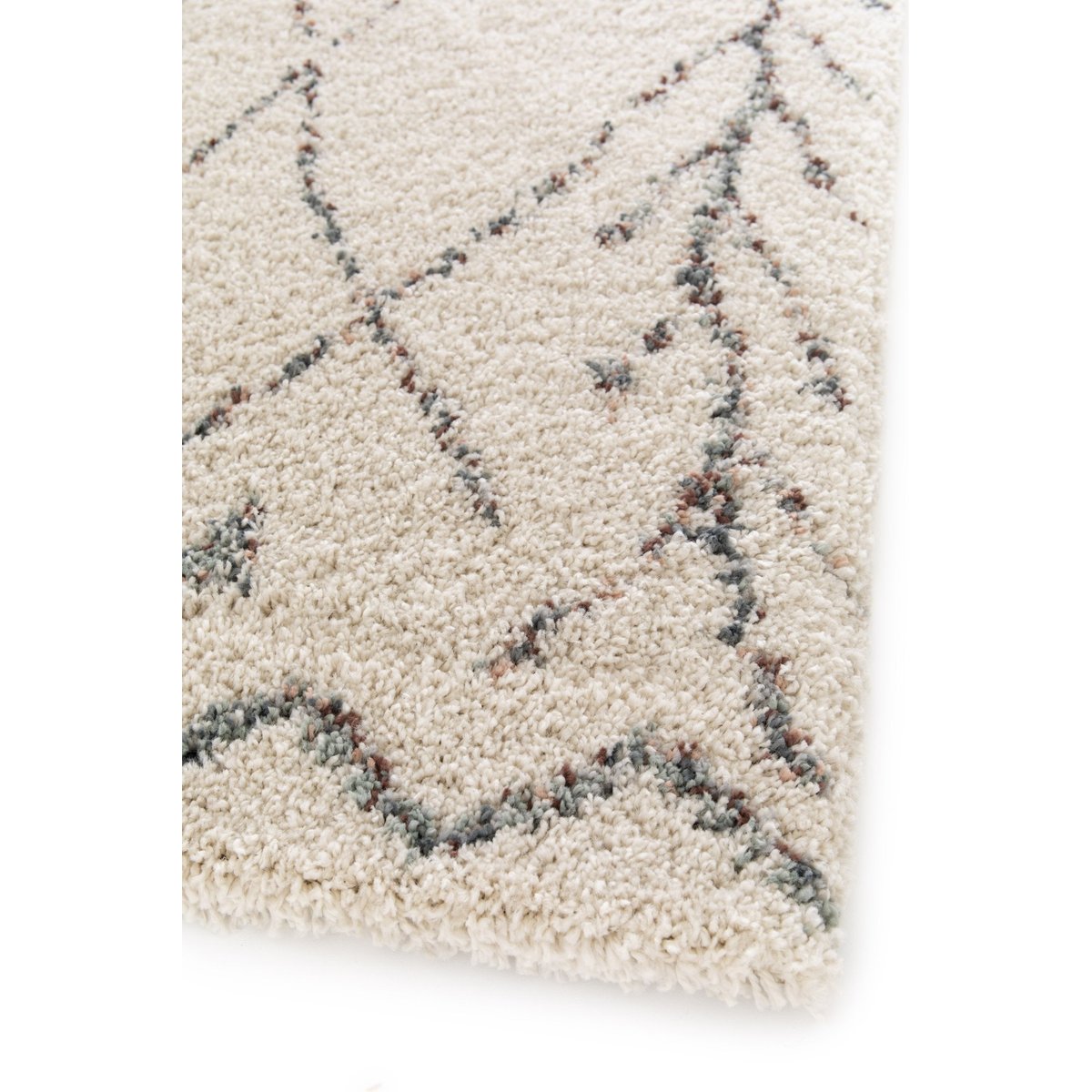Tapis shaggy épais et confortable TIZI beige sable, AFK LIVING