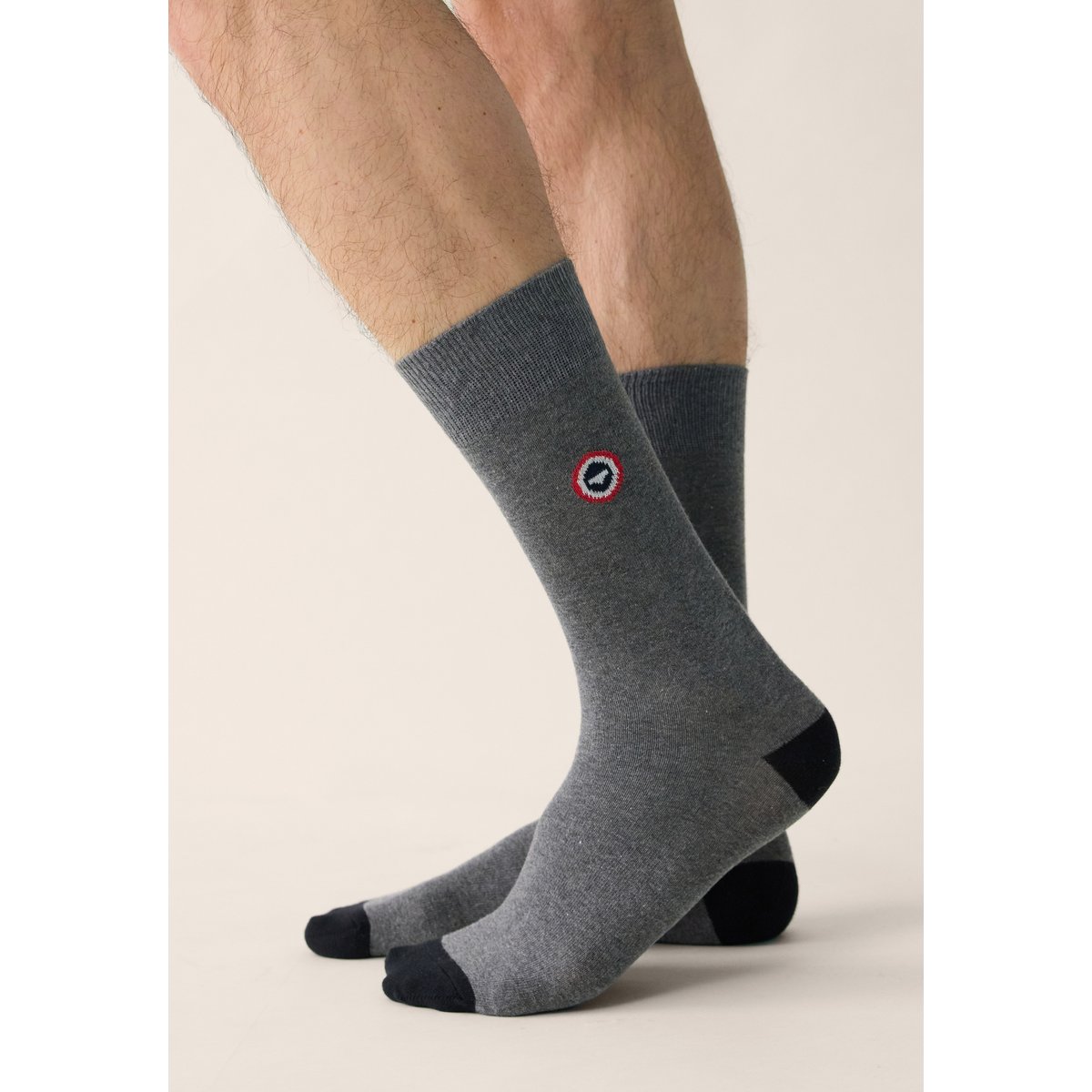 Lot de 5 chaussettes mi-hautes en coton Robuste blanc bleu marine noir gris, LE SLIP FRANCAIS