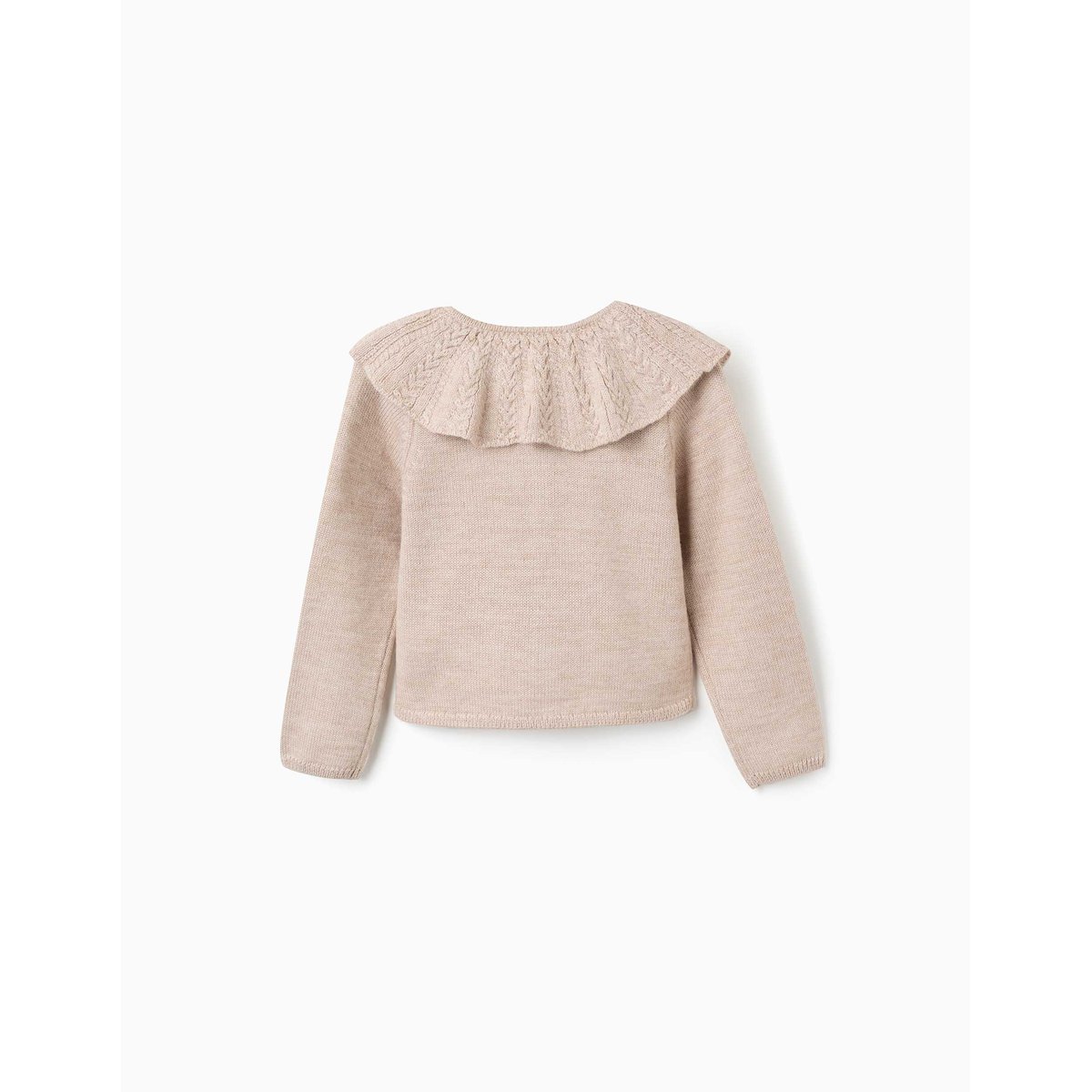 Cardigan en mélange de laine avec maxi col You&Me beige clair, ZIPPY