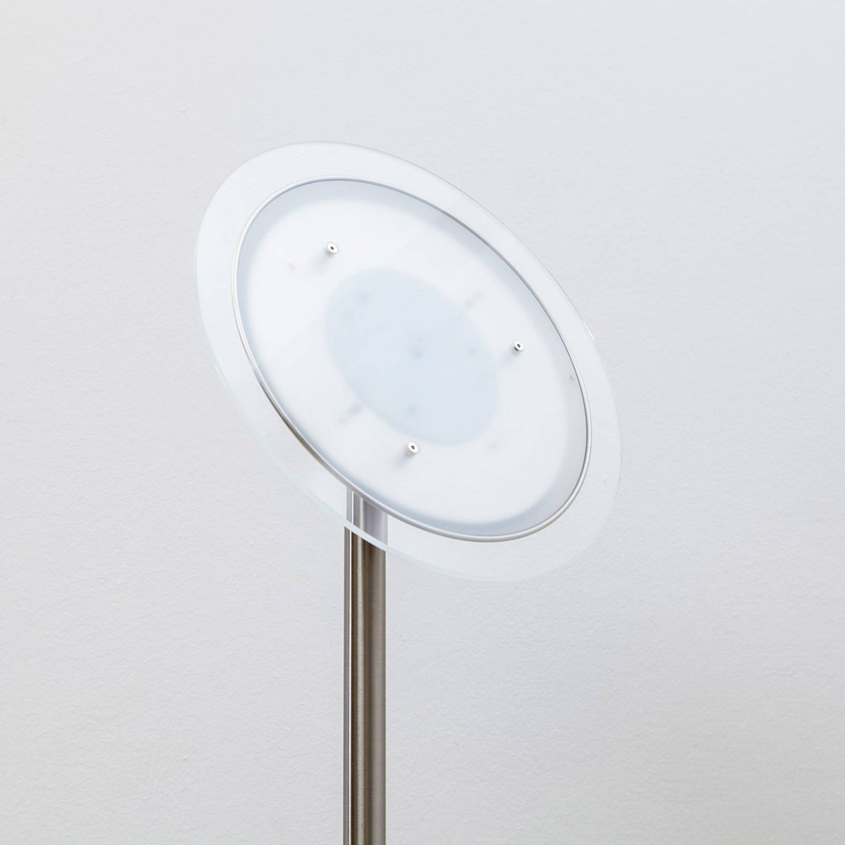 Lampadaire en métal moderneLED, Malea nickel mat, LINDBY
