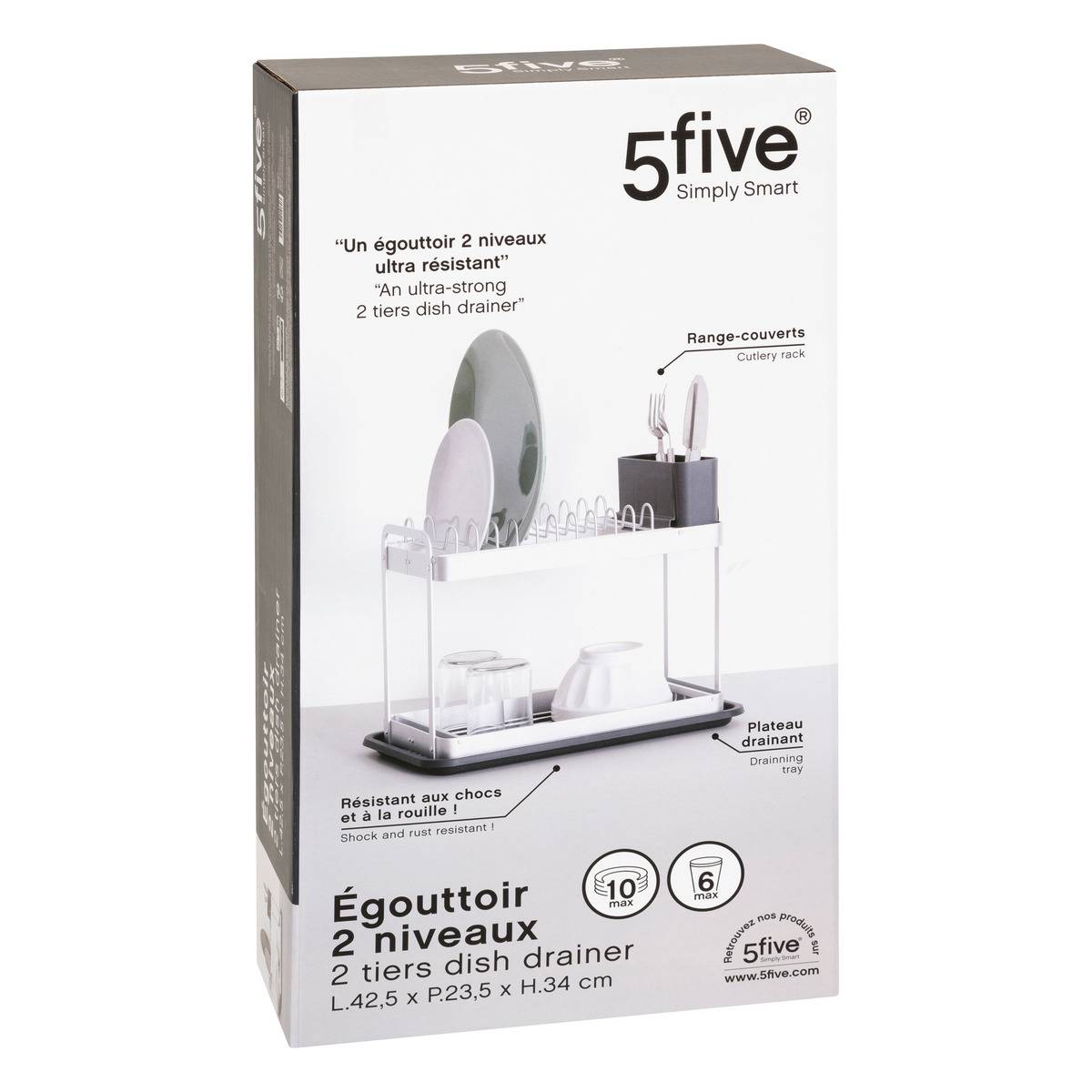 Égouttoir ALUX gris, 5FIVE SIMPLY SMART