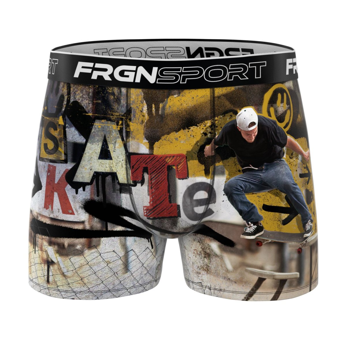 Lot De 3 Boxers Microfibre rouge/bleu/noir/blanc/jaune, FREEGUN