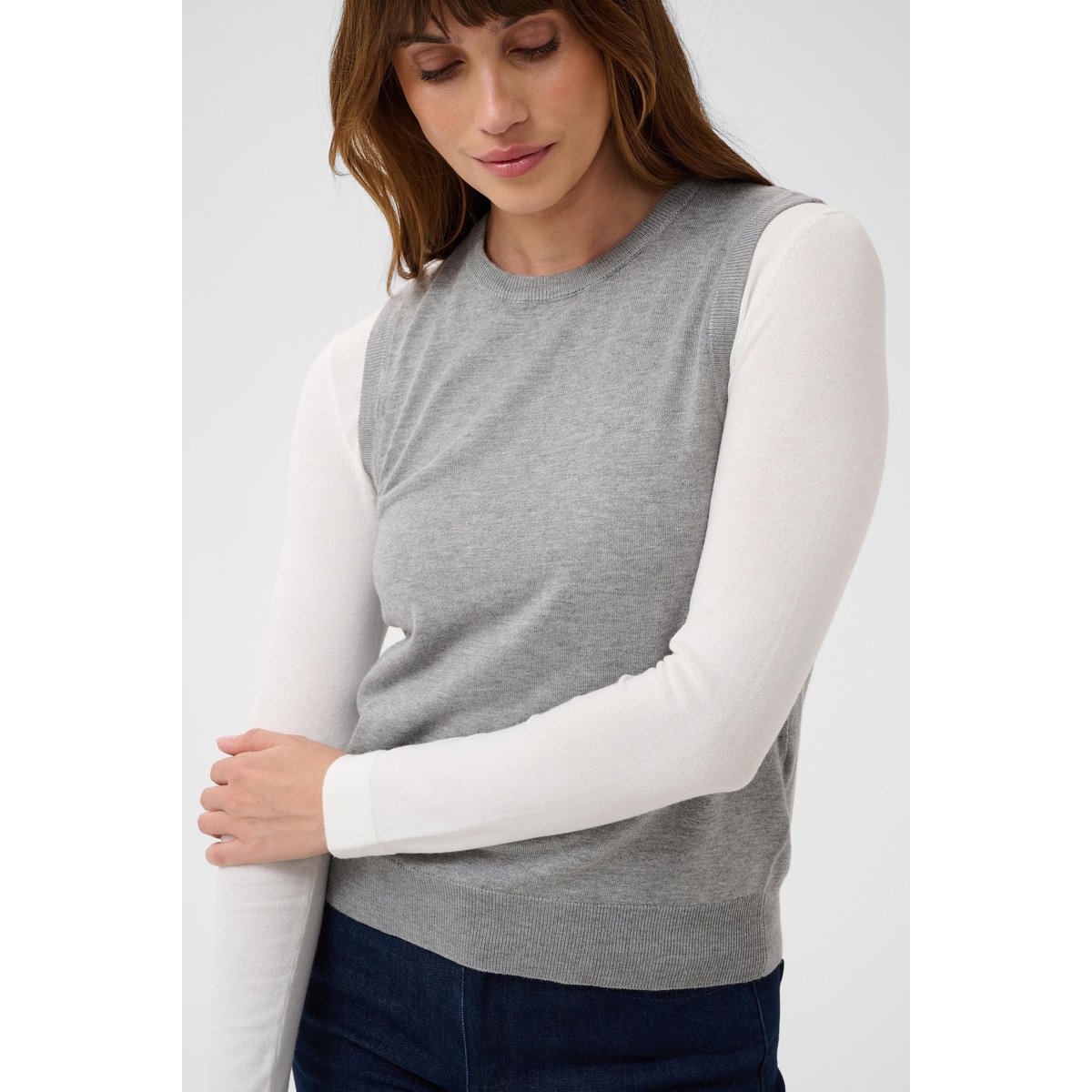 Pullover tricoté blanc, KAFFE