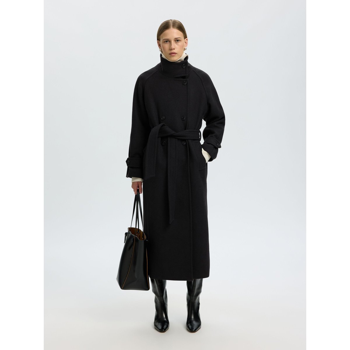 Manteau noir - black1, SELECTED