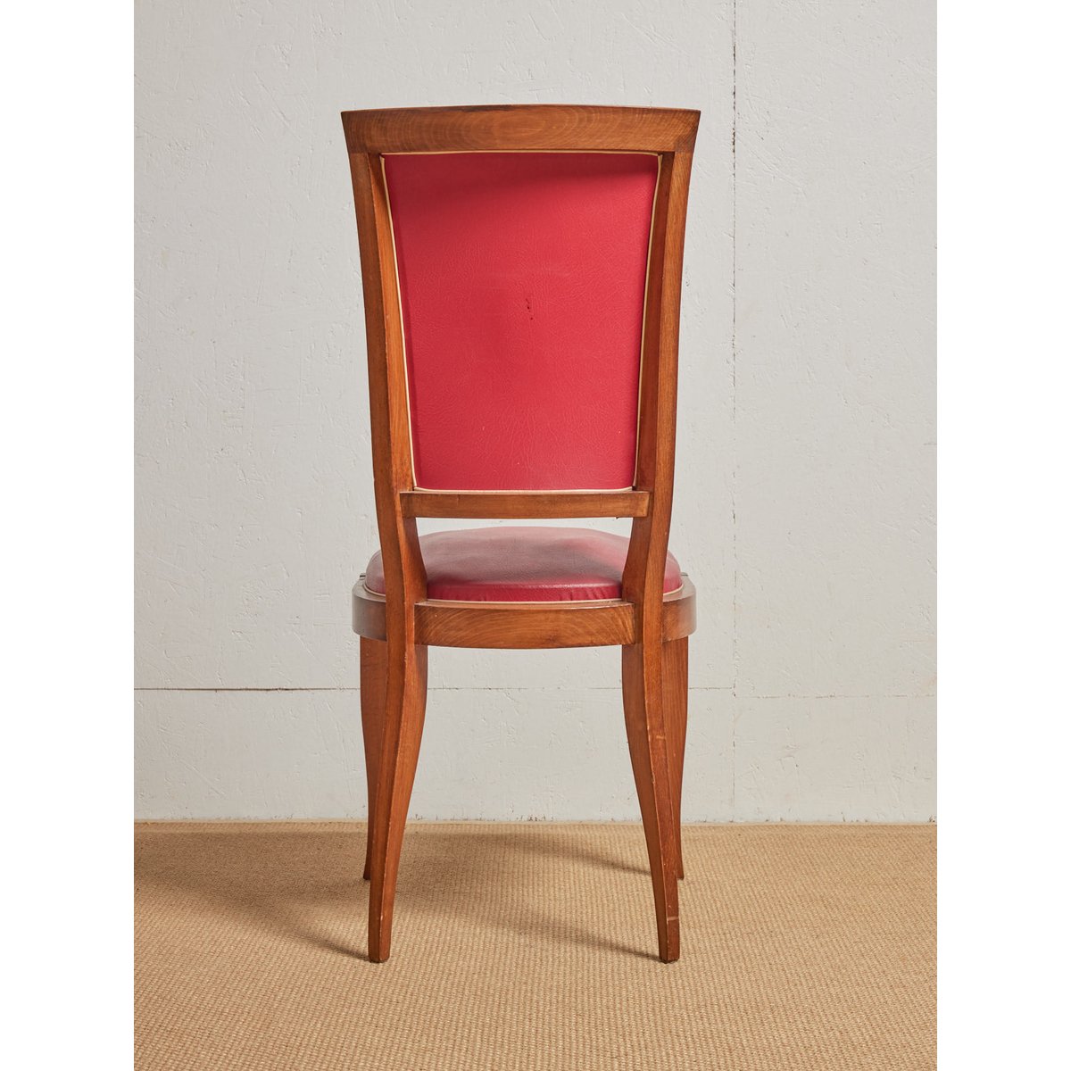 Lot de 6 chaises en skaï Alma N°1080 - Bon état rouge, DEBONGOUT